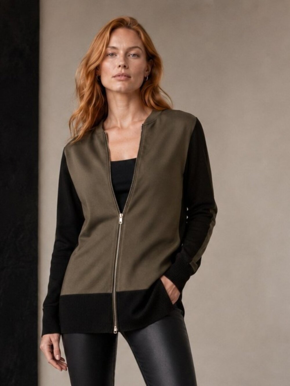 rag & bone Vivienne Mixed Media Zip-Up Top / Cardigan Sz Small